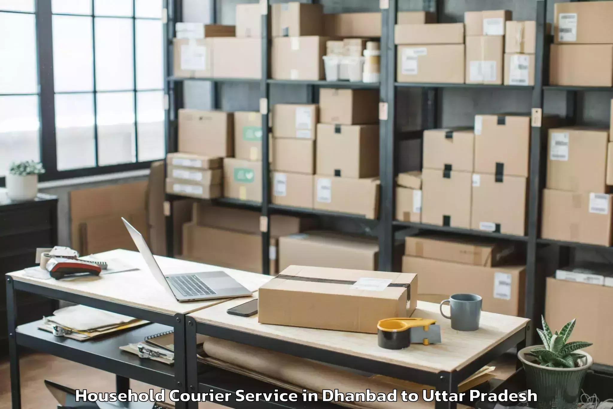 Top Dhanbad to Handia Household Courier Available